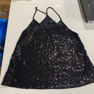 Black sparkly top size medium racer back